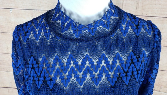 NWT Free People Simone Mock Neck Lace Mini Dress - Picture 6 of 8